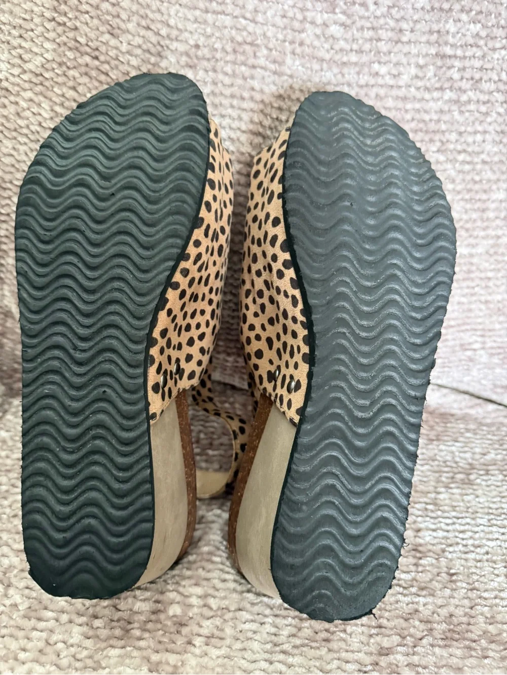 Hokus Pokus Animal Print Wedge Sandal Ankle Strap Size 10